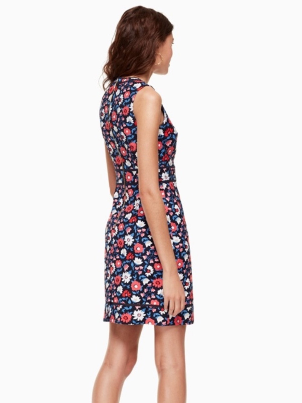 Kate Spade Shore Thing Daisy Jacquard Navy Blue Sheath Dress Size 0 $328 - Picture 5 of 12